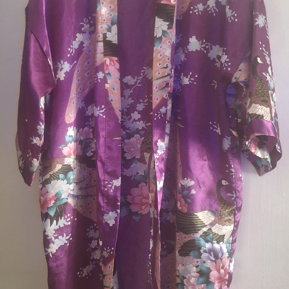 Elegant Purple Floral Women's Robe